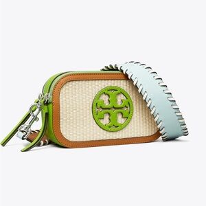 NWT Tory Burch Mini Miller Raffia Crossbody Bag